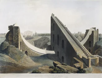 Delhi Obszervatóriuma, XIX. tábla az Oriental Scenery-ből, kocsma. 1808 (színes akvatinta)